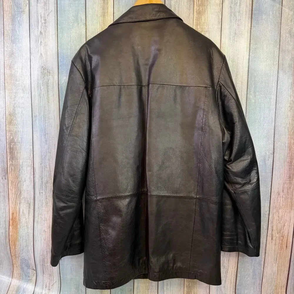 Wilsons Leather Pelle Studio Medium Button Down Jacket Coat Thinsulate Conceal